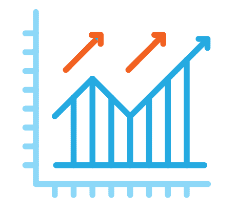 Icon of a graph showing an increasing trend