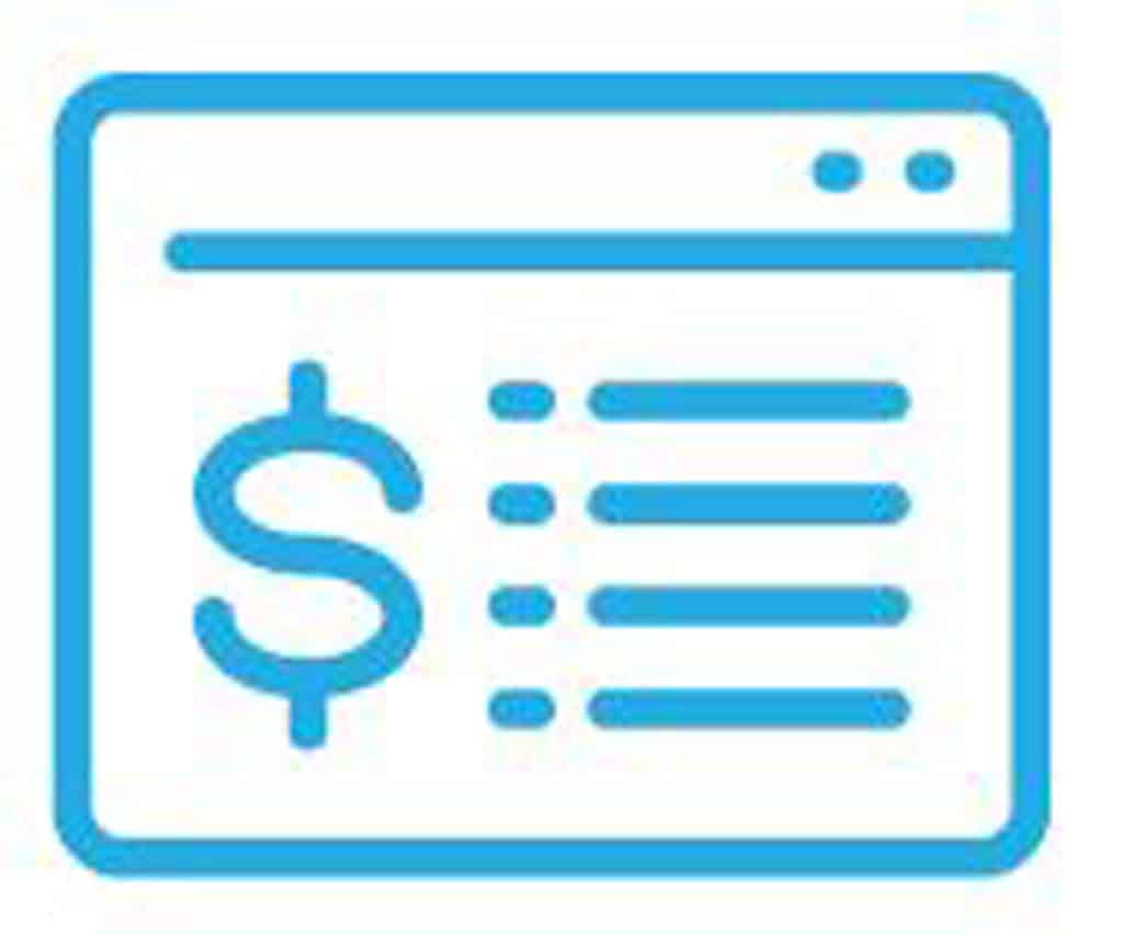 Icon of a computer tab with a dollar sign and information on it showing that you can automate your savings and contributions to a retirement account.