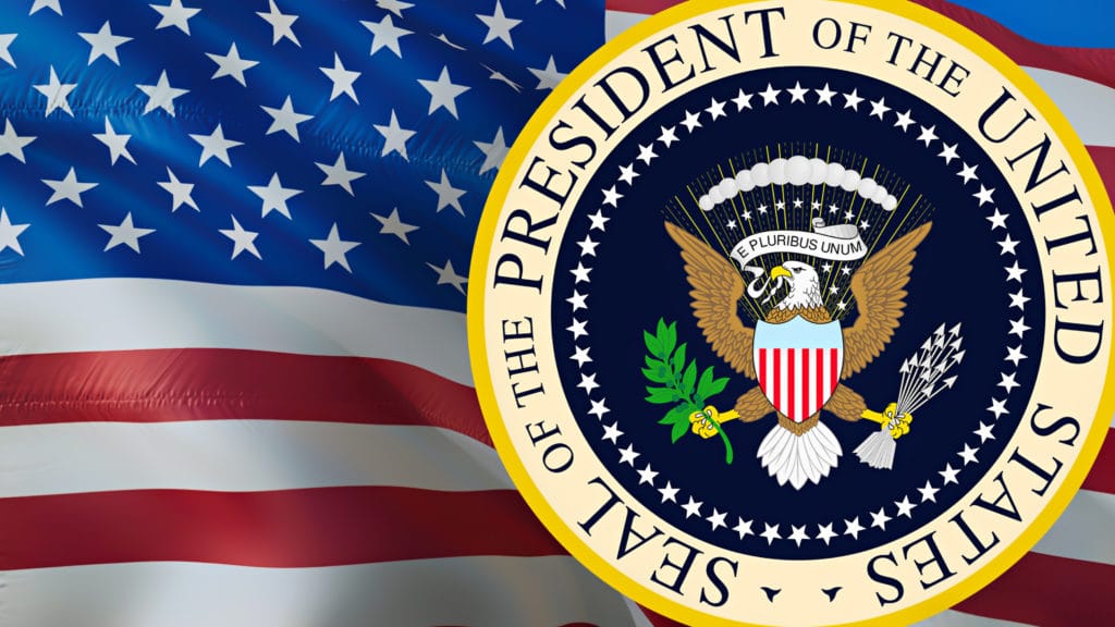 Seal of the President of the United States and American Flag