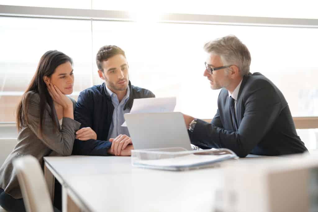 Young,couple,meeting,financial,advisor,for,home,investment, Financial Advisor